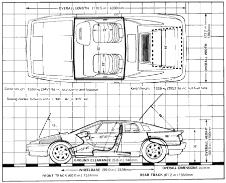 Lotus Esprit Technical Drawing